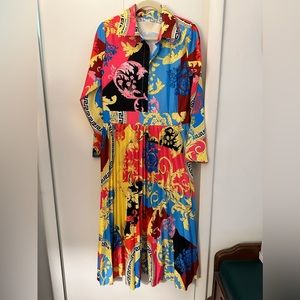 Colorful pleated dress